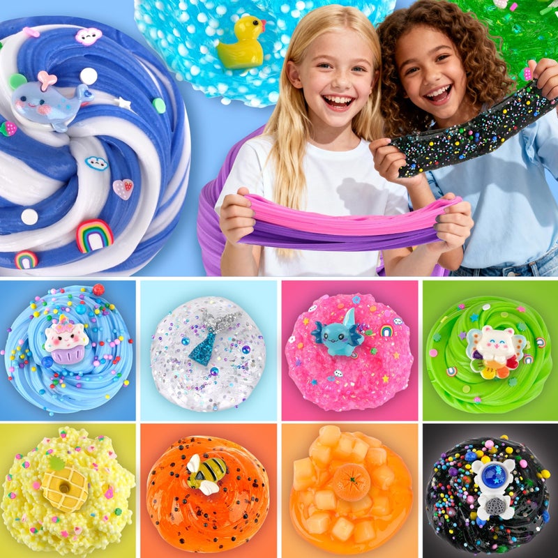 LAWOHO 15 Pack Slime Kit for Kids, DIY Crunchy Butter Slime Set with Charms & Add-ins, Soft Non-Sticky Slime Party Favors, Stress Relief Sensory Toys, Birthday Gifts Classroom Prizes for Boys Girls - Image 2