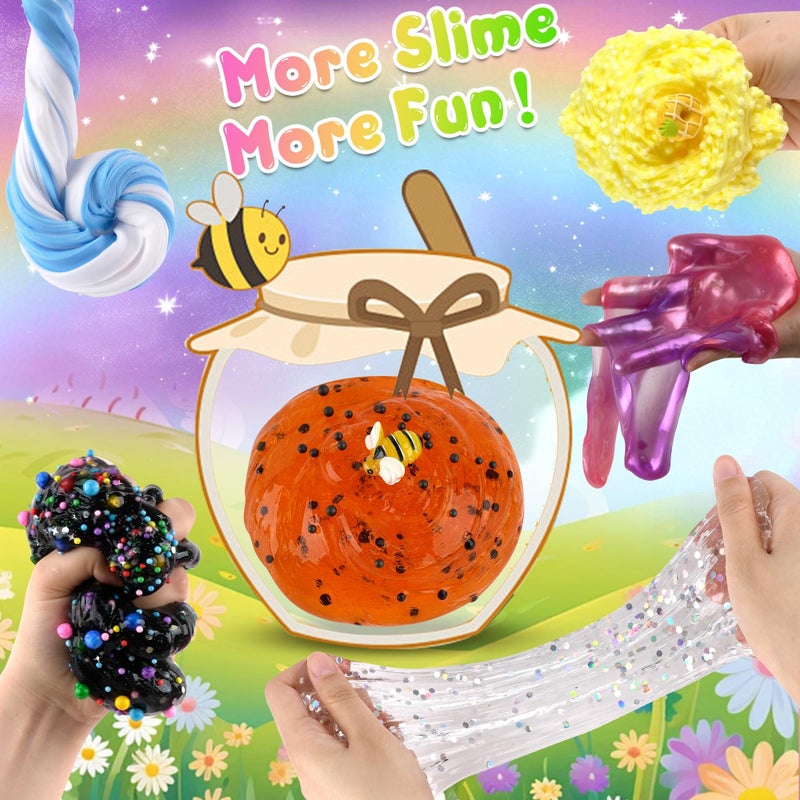 LAWOHO 15 Pack Slime Kit for Kids, DIY Crunchy Butter Slime Set with Charms & Add-ins, Soft Non-Sticky Slime Party Favors, Stress Relief Sensory Toys, Birthday Gifts Classroom Prizes for Boys Girls - Image 4