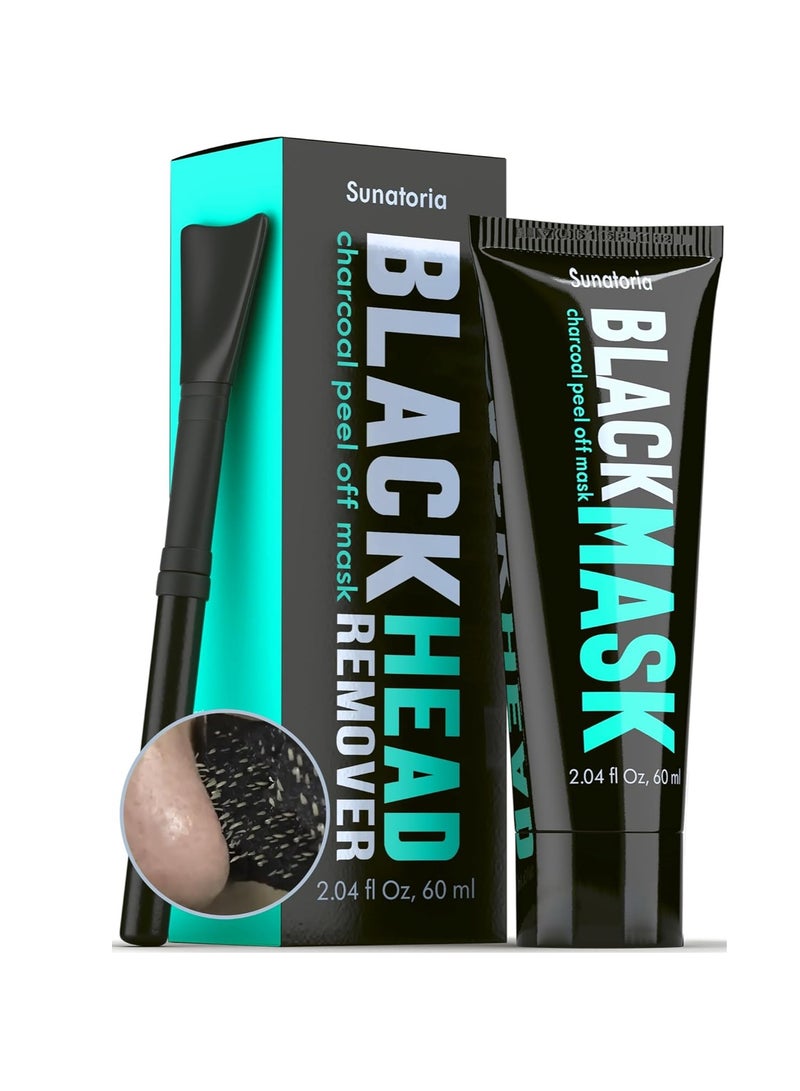 SUNATORIA SUNATORIA Blackhead Remover Mask - Activated Charcoal Peel Off Face Mask - for All Skin Types - Deep Pore Cleaner Nose Blackhead Remover Pore Release - Black Head Remover for Face  - Image 1
