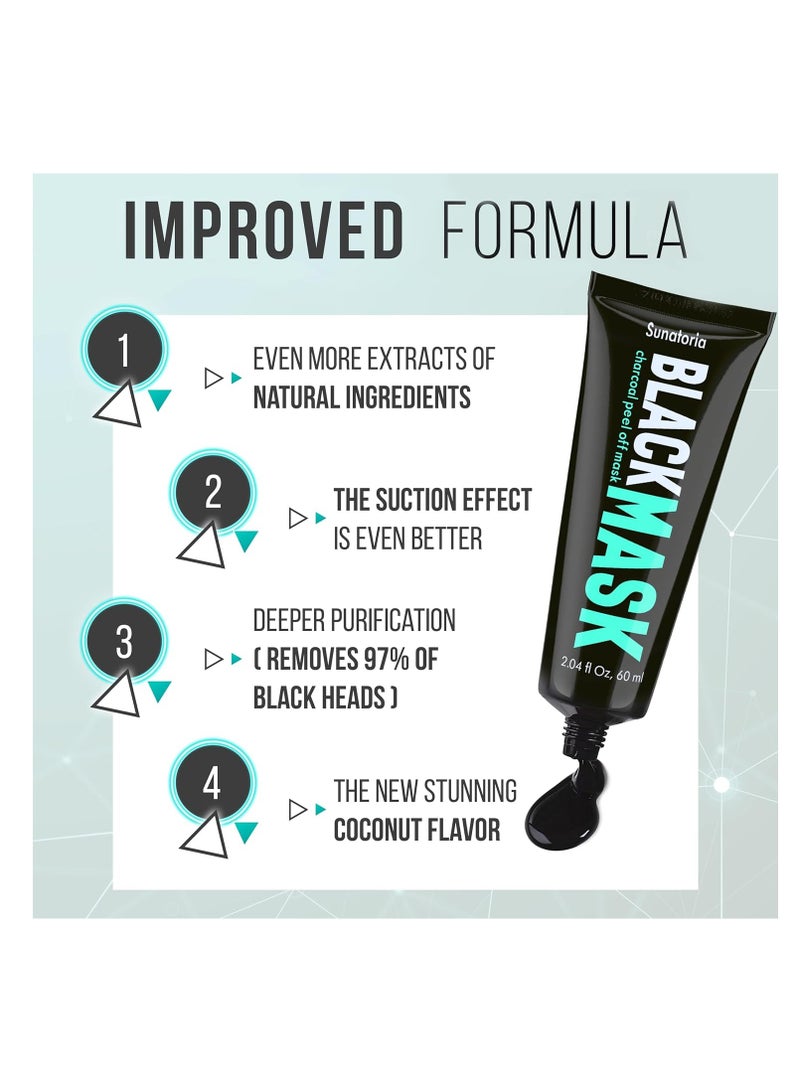 SUNATORIA SUNATORIA Blackhead Remover Mask - Activated Charcoal Peel Off Face Mask - for All Skin Types - Deep Pore Cleaner Nose Blackhead Remover Pore Release - Black Head Remover for Face  - Image 2