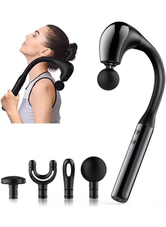 Massage Gun with Upgraded Extended Handle, Back Massager for Pain Relief Deep Tissue, with 4 Massage Heads, Percussion Massage Gun with 3 Modes & 6 Speed Levels - Image 1