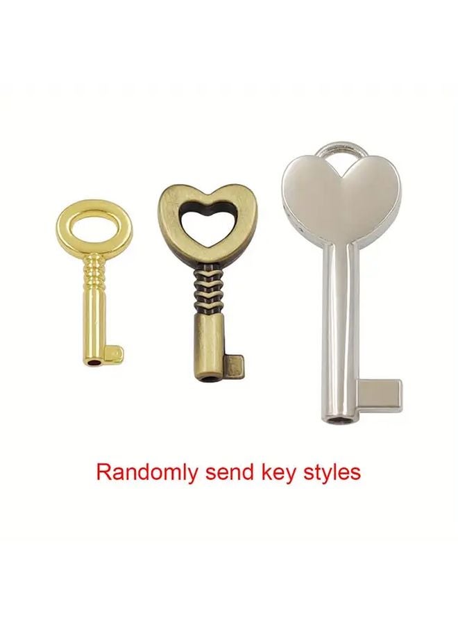 Rose Red Heart Shaped Padlock With Key 25mm Alloy Luggage Lock For Travel Briefcases Drawers - Image 5