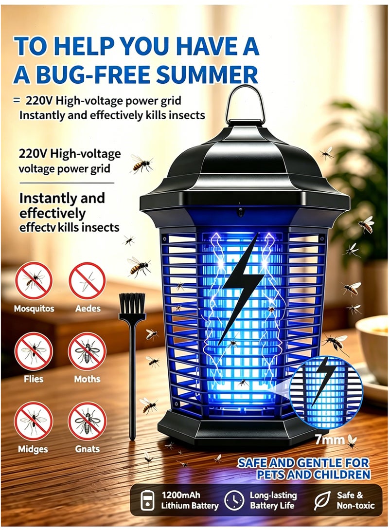 Pomefar Indoor Outdoor Electric Insect Killer, Powerful IPX4 Waterproof Mosquito Fly Zapper, Bug Zapper Suitable for Home, Garden, Patio, Backyard, Camping - Image 1
