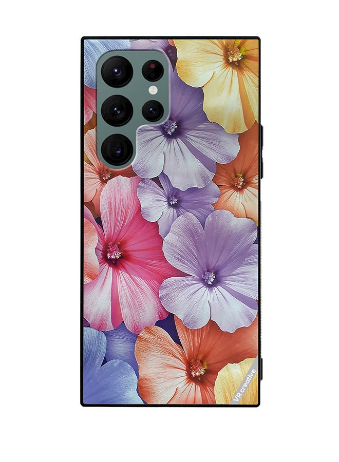 VR CREATIVE Protective Case Cover For Samsung Galaxy S22 Ultra 5G Flower Design Multicolour - Image 1