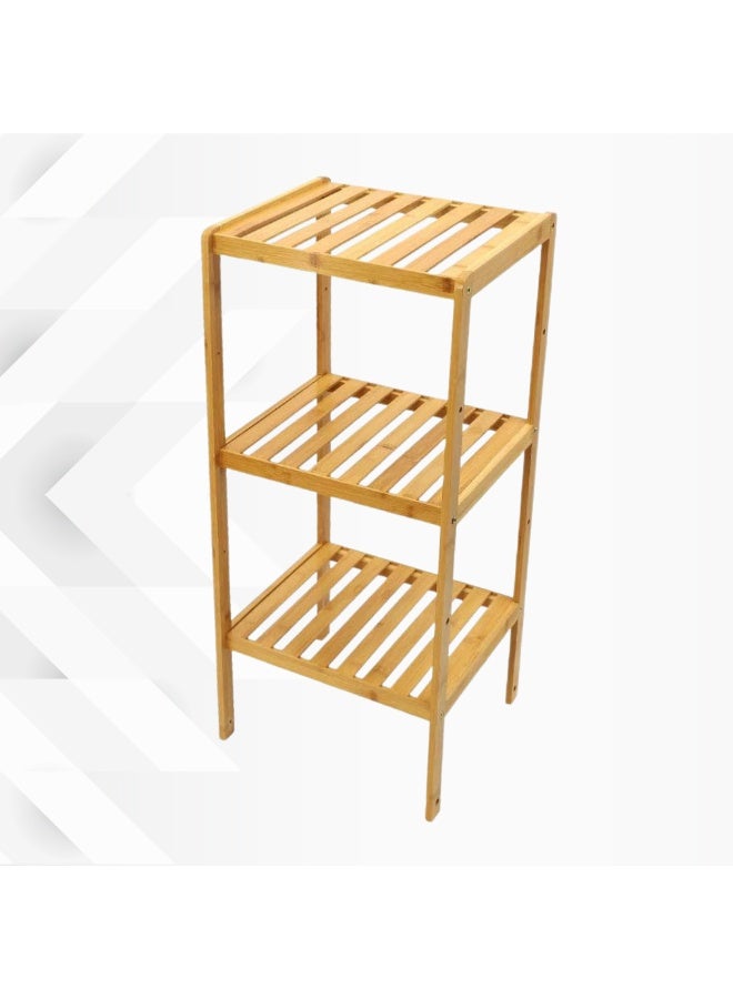 PixelsFurniture 100% Bamboo Shelf from Pixels Furniture, featuring 3 storage tiers, a multifunctional storage rack - Image 1