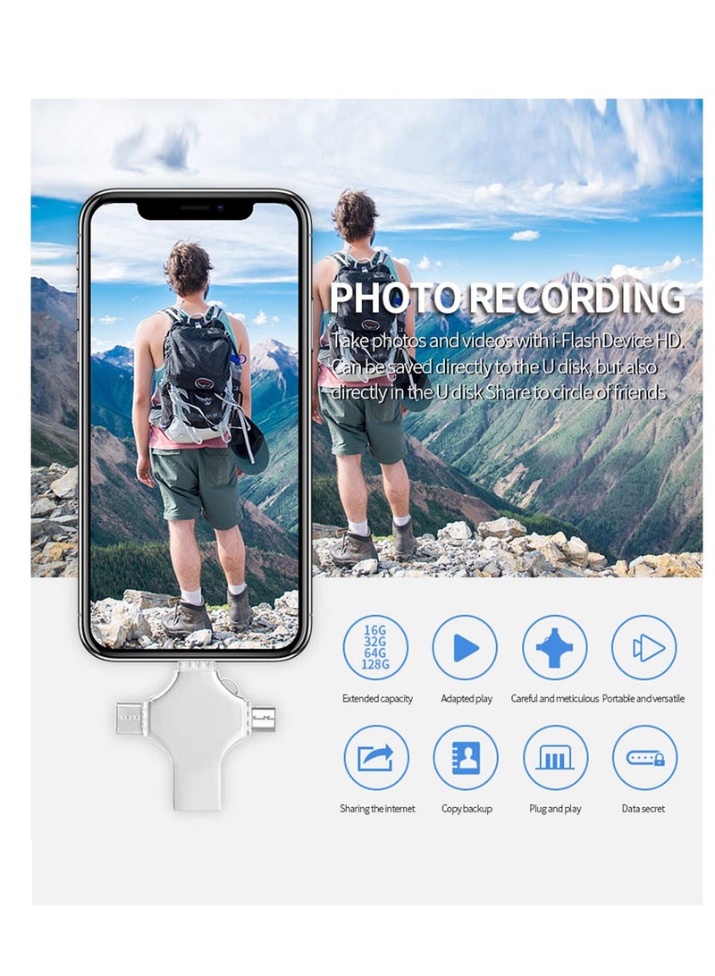 iPhone Flash Drive 128GB, Photo Stick USB Flash Drive 128GB Memory Stick USB 3.0 Hi-Speed Thumb Drive Portable Jump Drive Storage Device External Storage Device for Smartphones/Laptops/Computers/Androids - Image 5