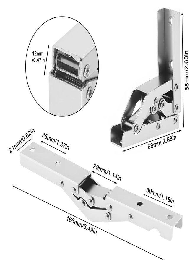 Serplex® 90° Cabinet Door Hinges, Flip-up/Flip-down Closet Door Hinges, Slow Closing Heavy Duty Metal Hinges for Folding Shelf, Cabinet, Closet, Universal Soft Close Lift-up Support Hinges - Image 2