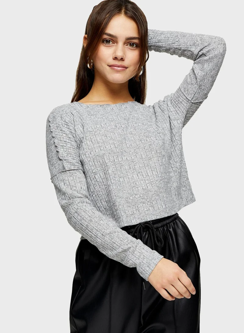 Topshop Petite Round Neck Sweatshirt