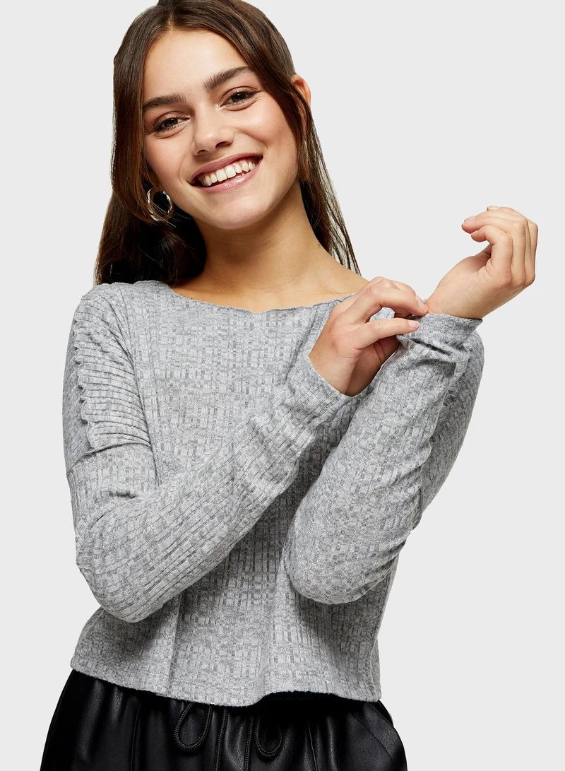 Topshop Petite Round Neck Sweatshirt