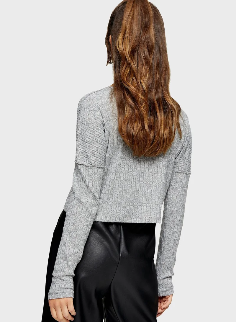 Topshop Petite Round Neck Sweatshirt