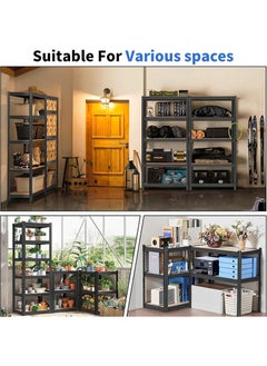 Yoawllty 5-Tier Storage Rack, Kitchen Rack Shelf Organizer , Adjustable Shelving Unit and Boltless Assembly Garage Storage Shelves for Shed Warehouse Basement Kitchen (Black)  - Image 2