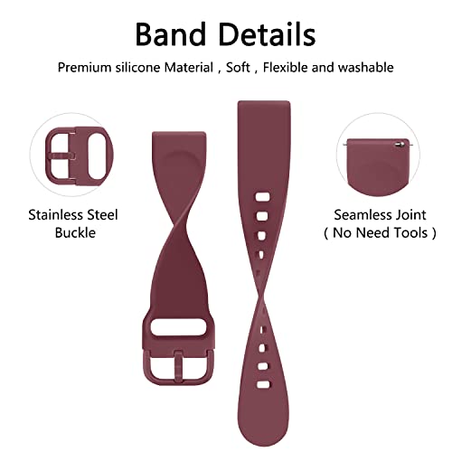 Tobfit 18mm Silicone Watch Strap Compatible for Titan, Timex, Casio, Sonata etc, Quick Release Sport Loop Colorful Strap,Wine red - Image 2