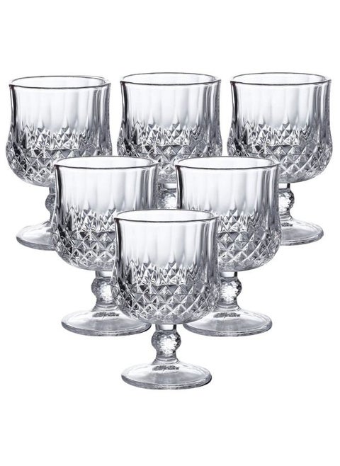 Cristal Glassware Set of 6,Elegant Unbreakable Hard Crystal Goblets 190ml