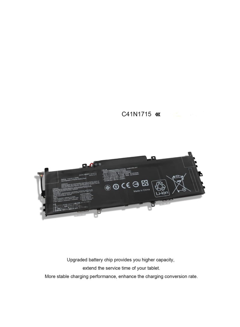 Terabyte 15.4V 50Wh C41N1715 Battery Compatible for ASUS ZenBook 13 UX331FA UX331FN UX331UA UX331UA-1A UX331UA-1B UX331UA-1E UX331UAL-1C UX331UN Series - Image 4