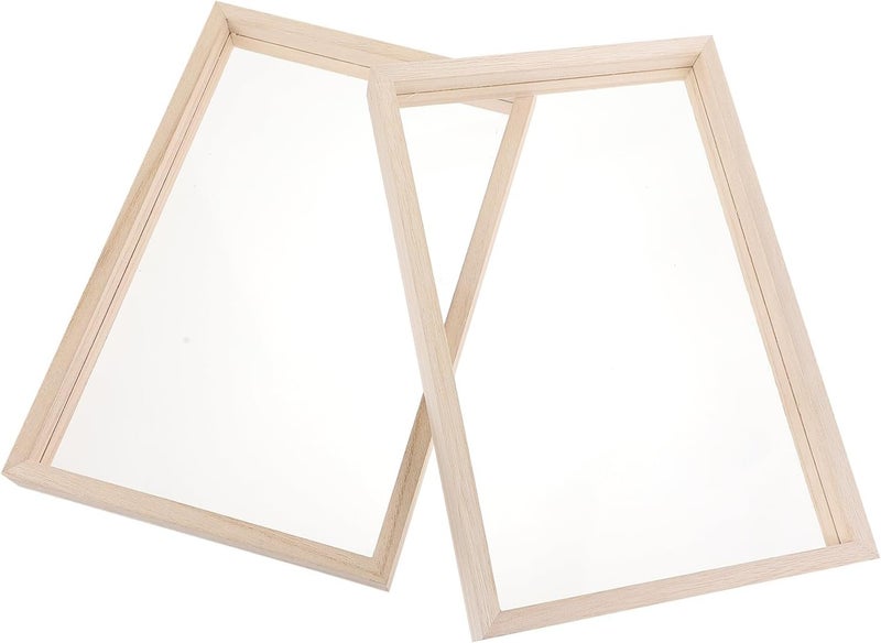 2 Sets Wooden Glass Painting Frames with Acrylic Sheets Organic Glass Picture Frames for DIY Art Display and Painting Supplies - Image 1