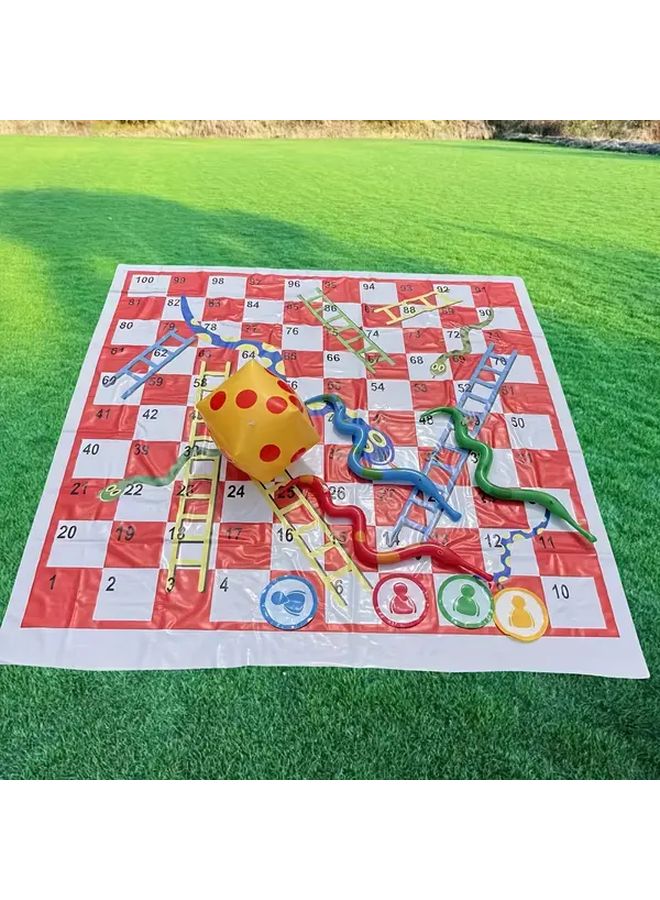 Portable PVC Snake Ladder Game Mat Mixed Color 51x51 Inch Outdoor Travel Board - Image 2