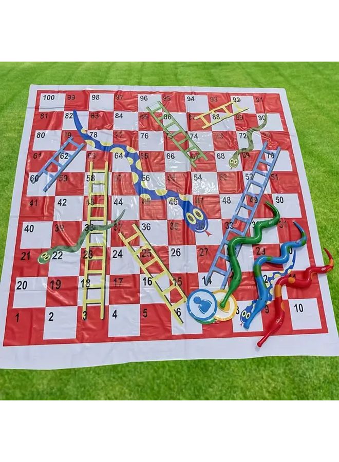 Portable PVC Snake Ladder Game Mat Mixed Color 51x51 Inch Outdoor Travel Board - Image 5