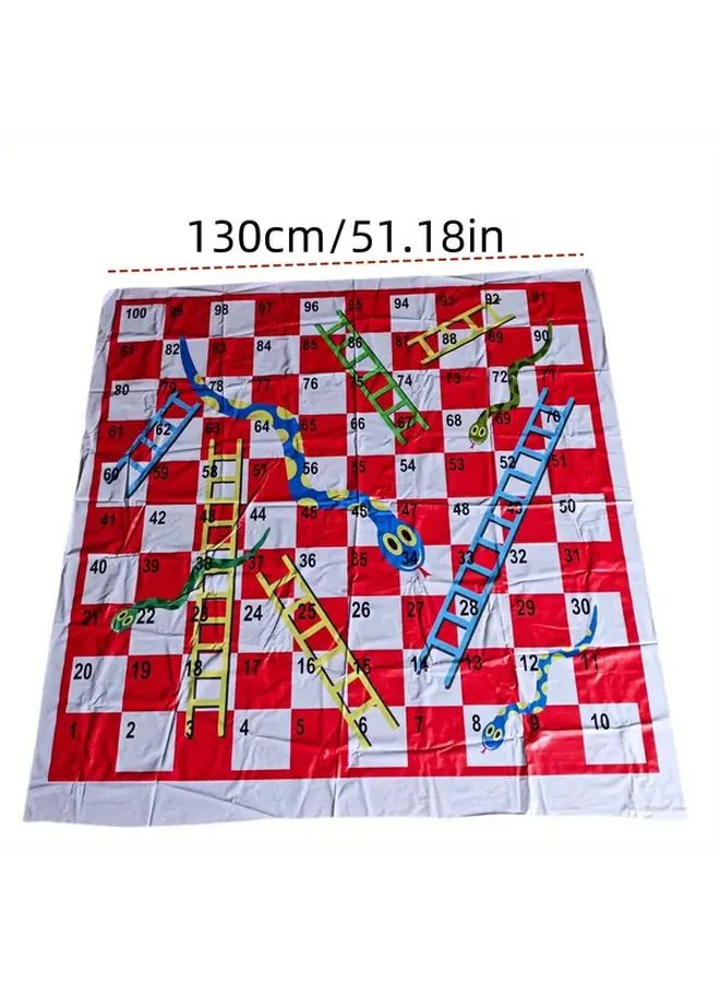 Portable PVC Snake Ladder Game Mat Mixed Color 51x51 Inch Outdoor Travel Board - Image 3