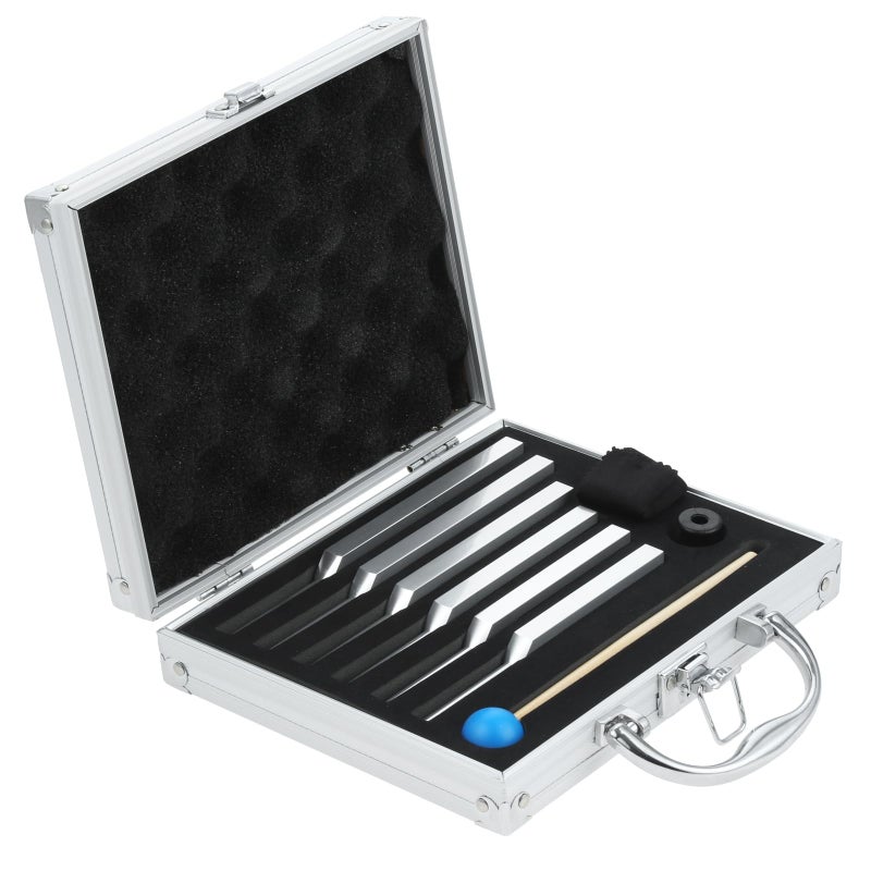 Lemfema 6 Solfeggio Tuning Fork Set for Healing - 396Hz-852Hz Aluminum Alloy Chakra Tuning Forks for Sound & Meditation, Musical Instrument, with Hammer, Rubber Base & Aluminum Box - Image 1