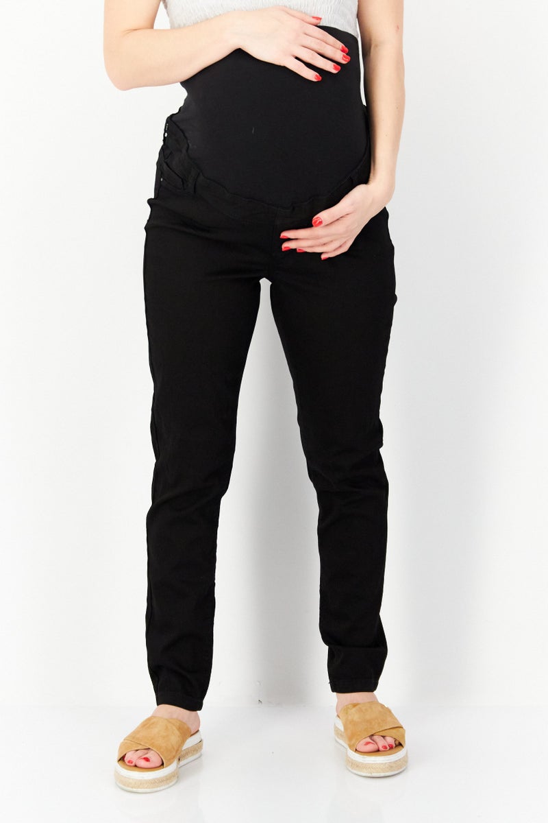 DOROTHY PERKINS Maternity Skinny Fit Stretchable Jegging Jeans, Black  - Image 1