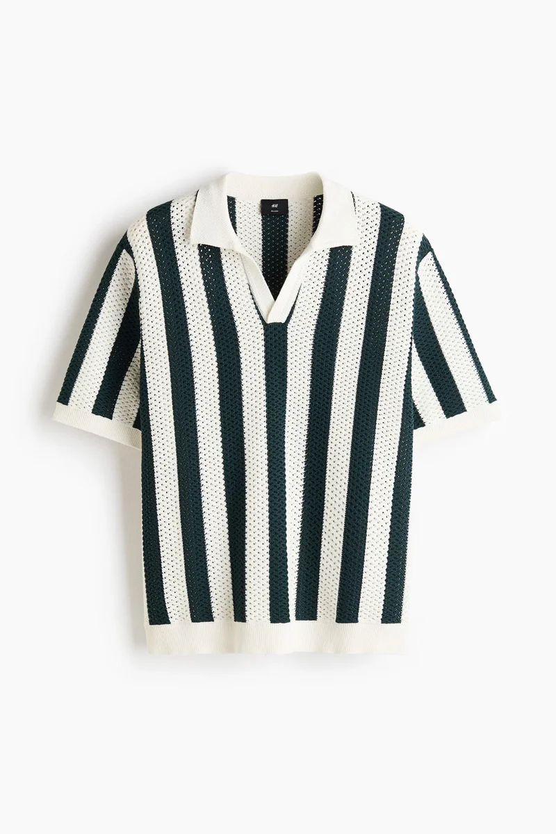Relaxed Fit Hole-knit polo shirt