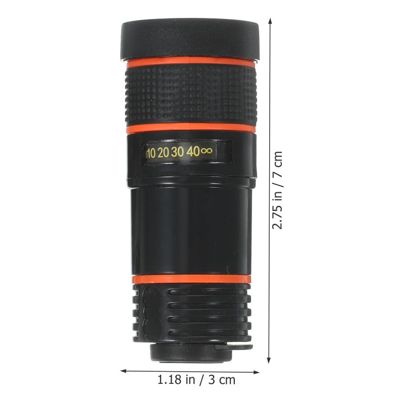 Universal 8X Telephoto Lens Clip On Monocular For Smartphones Black - Image 3