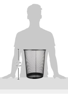 Generic Garbage Bins Round Mash Waste Basket Trash Black (2-Piece)  - Image 5