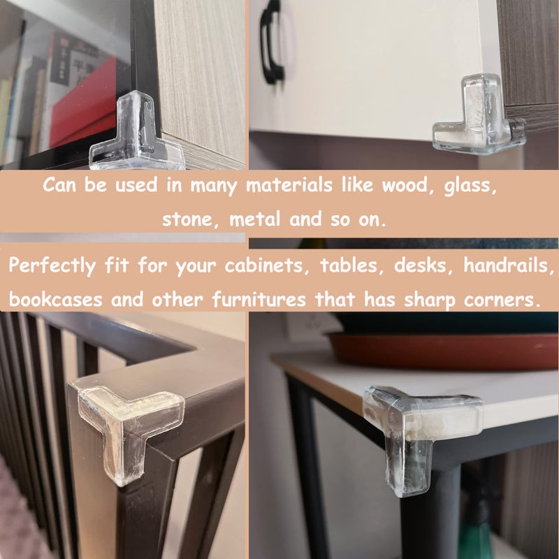 saicheek 4Pcs Large(Length: 1.7inch) Silicone Corner Protector Baby Proofing,Table Corner Protectors for Baby,Strong Adhesive T Shaped Baby Head Protector Table Corner Protectors for Furniture - Image 5