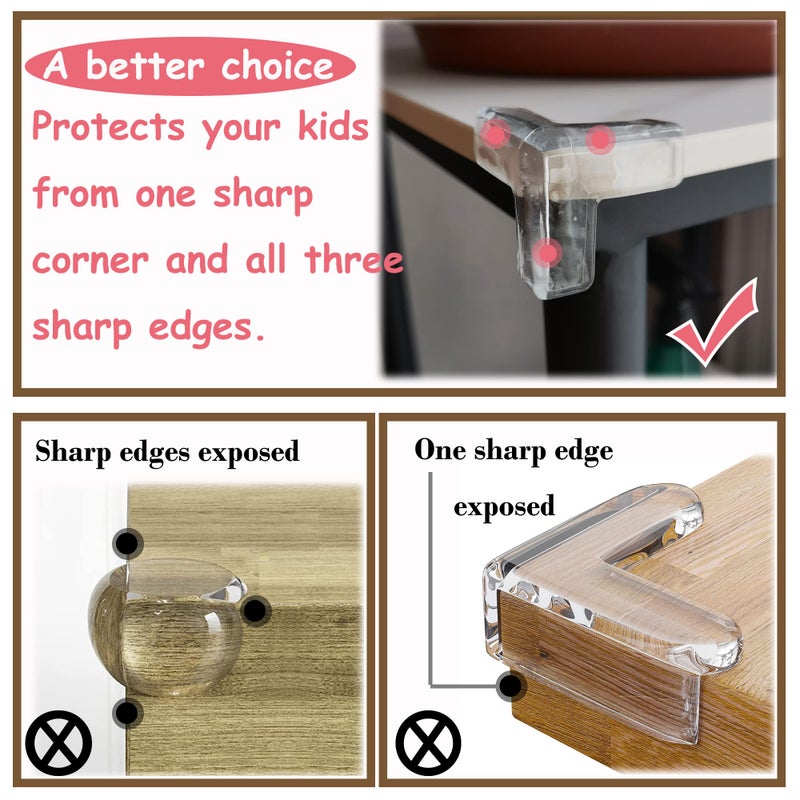 saicheek 4Pcs Large(Length: 1.7inch) Silicone Corner Protector Baby Proofing,Table Corner Protectors for Baby,Strong Adhesive T Shaped Baby Head Protector Table Corner Protectors for Furniture - Image 3