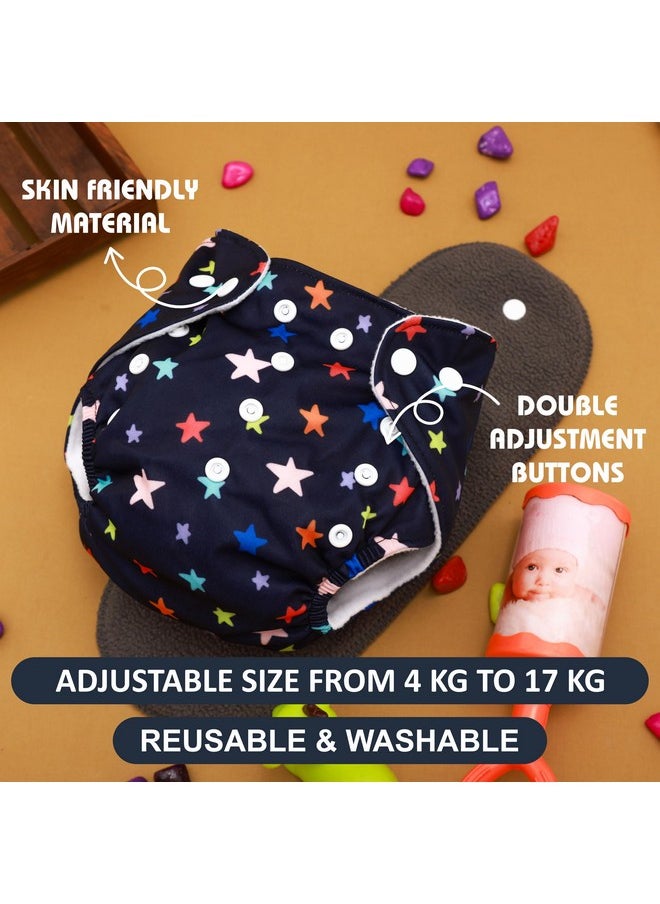 Novo Baby Leakage Proof Reusable Cloth Diaper With 5 Layer High Absorbent Pad | Reusable Nappies| Freesize For Kids 0-3 Yrs | Washable Diapers(Pack Of 3)  - Image 4