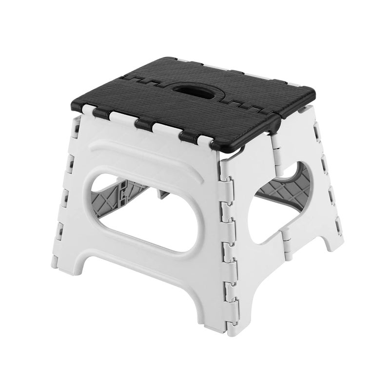 Primelife 12 Inches Plastic Super Strong Folding Step Stool for Adults and Kids Kitchen Stepping Stools Garden Step Stool Kitchen Stool BlackWhite