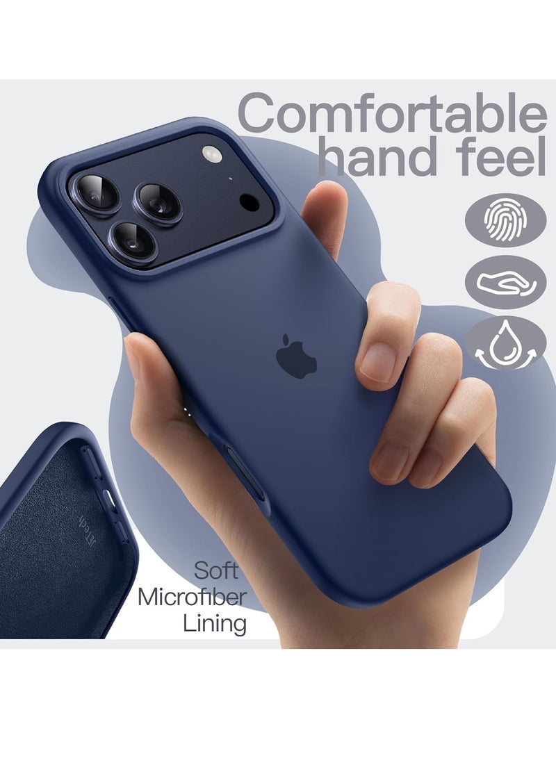 iPhone 17 Pro Max Case Liquid Soft Silicone iPhone 17 Pro Max Cover Anti Scratch with Inside Microfiber Lining Shockproof Protective Phone Case for iPhone 17 Pro Max - Image 3