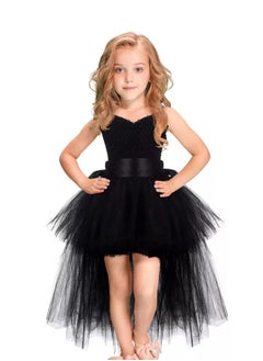 Daddy's Angel Costume For Girls Tutu Gown Kids Black High And Low Black  - Image 1