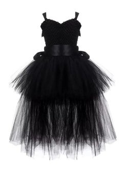 Daddy's Angel Costume For Girls Tutu Gown Kids Black High And Low Black  - Image 2