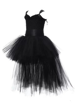 Daddy's Angel Costume For Girls Tutu Gown Kids Black High And Low Black  - Image 3