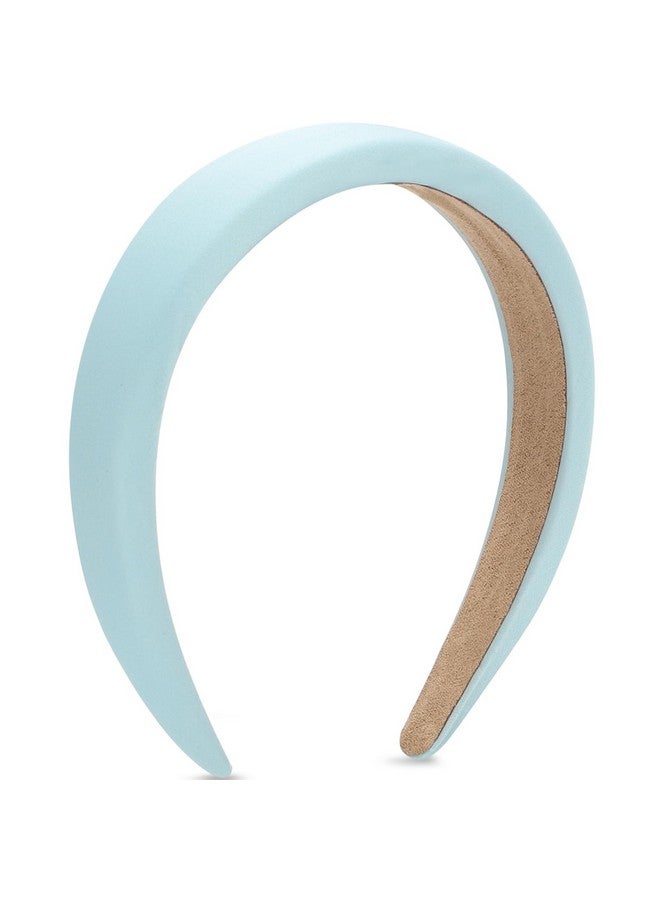 WantGor Padded Headband For Women Wide Sponge Headbands Plain Solid Hair Band Hoops Vintage Yoga Head Bands Fashion Elastic Hairband Accessories (Blue) - Image 1