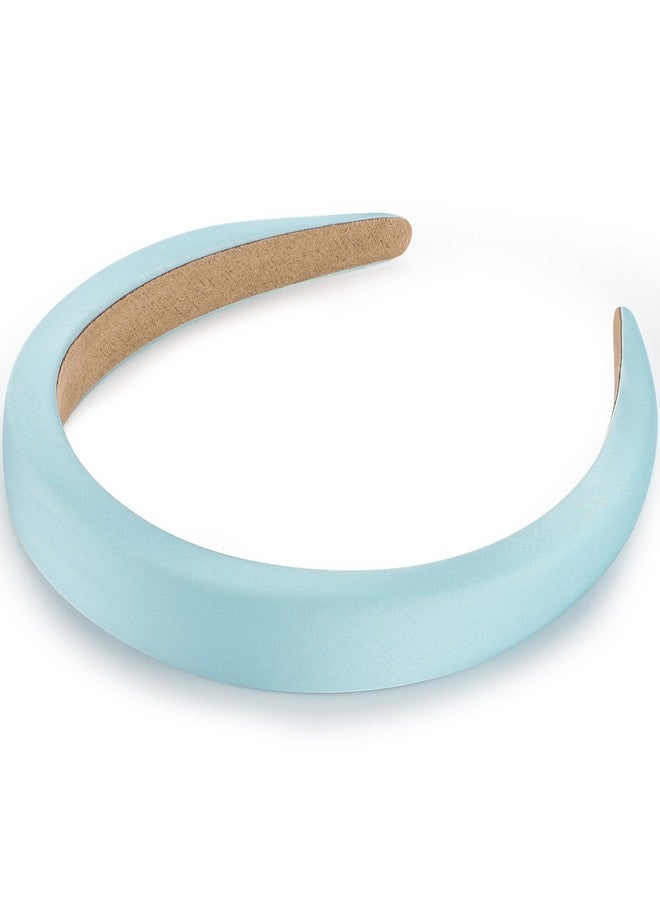 WantGor Padded Headband For Women Wide Sponge Headbands Plain Solid Hair Band Hoops Vintage Yoga Head Bands Fashion Elastic Hairband Accessories (Blue) - Image 2