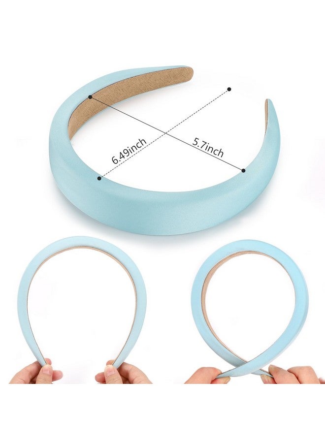 WantGor Padded Headband For Women Wide Sponge Headbands Plain Solid Hair Band Hoops Vintage Yoga Head Bands Fashion Elastic Hairband Accessories (Blue) - Image 4
