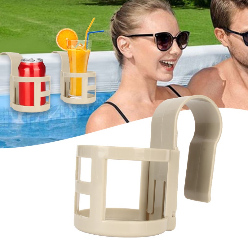 Poolside Cup Holder: Thickened Durable Plastic With Sturdy Handle - Multipurpose Swimming Pool Drink Holder for Poolside Use & Household Needs - Image 5