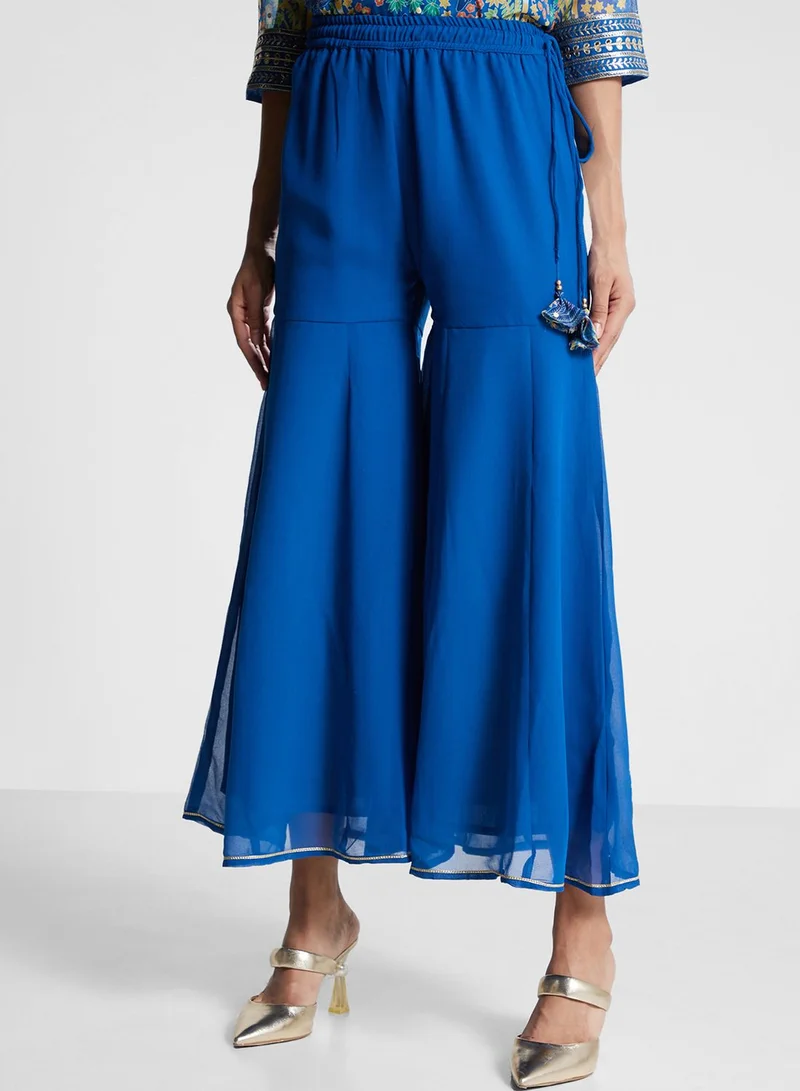 Biba V-Neck Printed Kurti & Pants Set