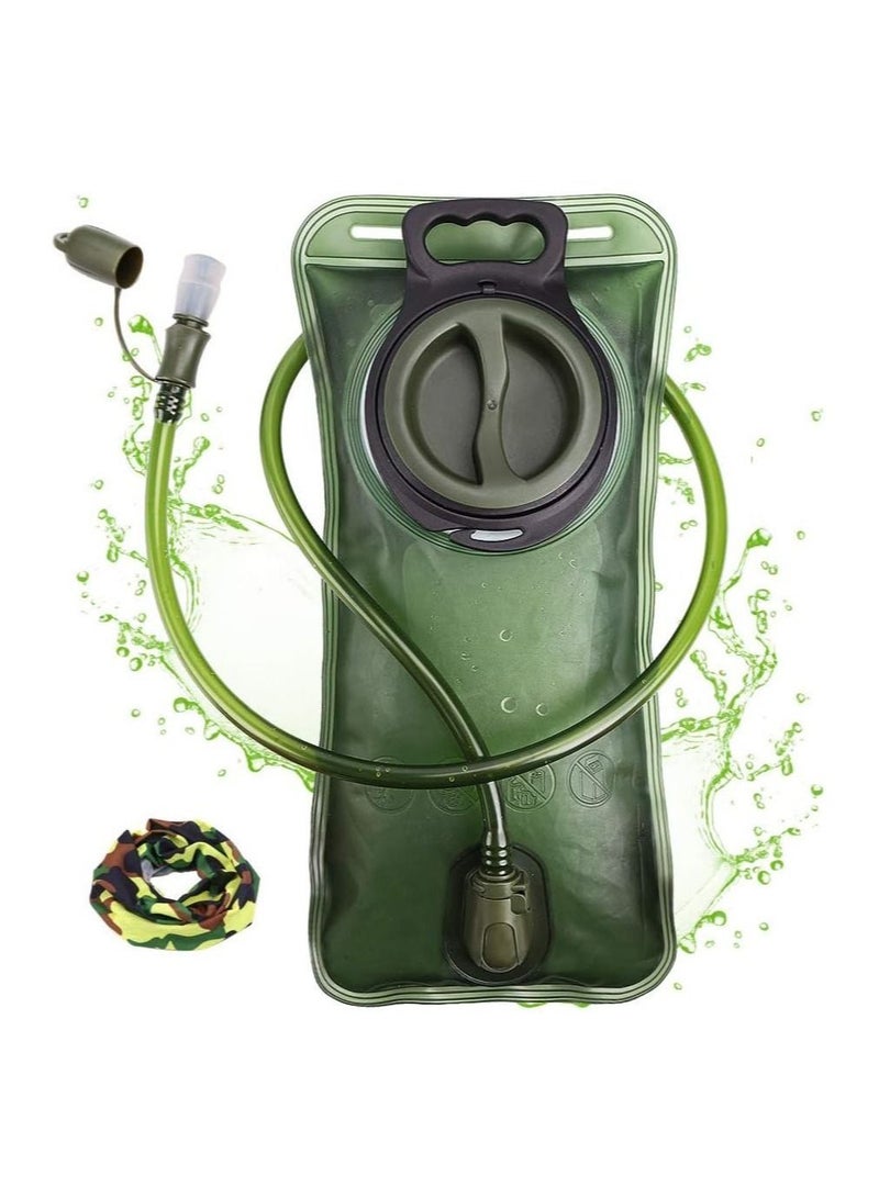 Generic 2L Hydration Bladder BPA Free Leakproof Water Storage Bag For Hiking Camping Cycling (Army Green)  - Image 1