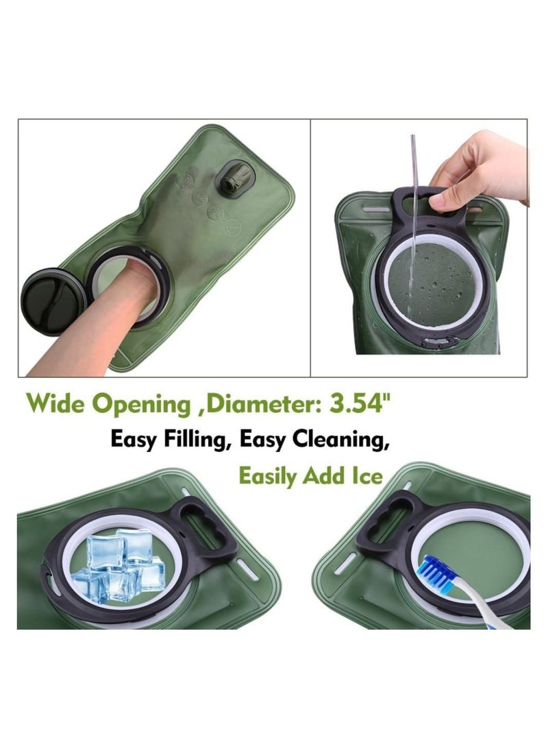 Generic 2L Hydration Bladder BPA Free Leakproof Water Storage Bag For Hiking Camping Cycling (Army Green)  - Image 4