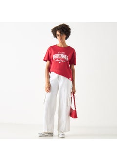Lee Cooper Lee Cooper Graphic Print Crew Neck T-shirt with Short Sleeves  - Image 4