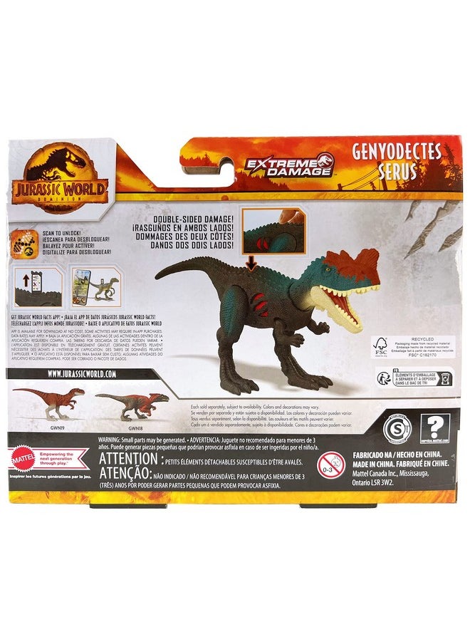 JURASSIC WORLD دمية متحركة على شكل ديناصور من سلسلة Genyodectes Serus من إنتاج Dominion Extreme Damage  - Image 2