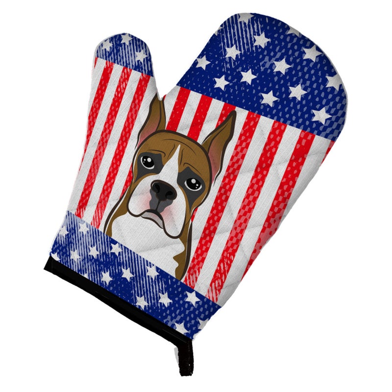 Caroline's Treasures ""Caroline's Treasures BB2153OVMT American Flag and Boxer Oven Mitt  12"""" by 8.5""""  Multicolor""