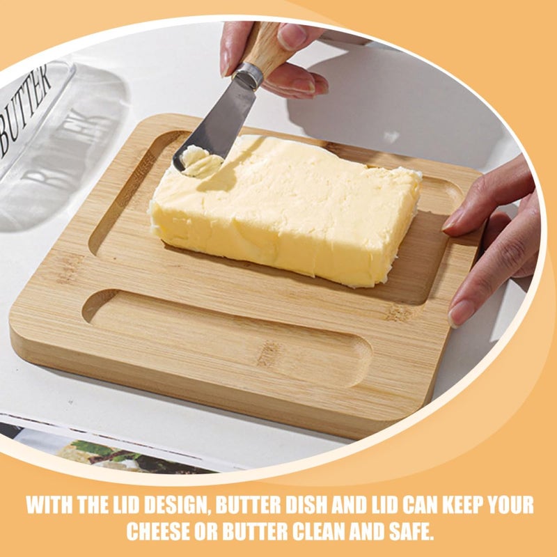 Nordic Butter Dish with Glass Dome and Metal Cutter Airtight Storage Box - Image 5