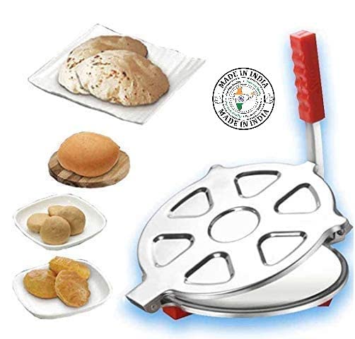 DIYASHI Stainless Steel DiaPuri Maker Press Machine with HandleManual Stainless Steel Roti Press PapadKhakhraChapati Maker - Image 1