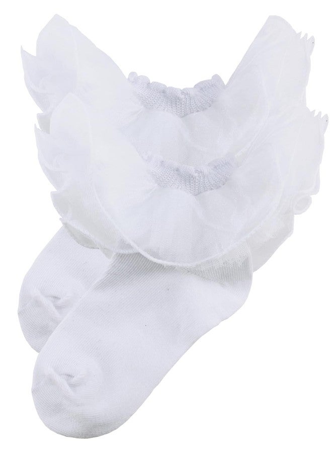 PrinceSasa Birthday Party Vintage Ankle Lace Socks Baby Ruffles Tutu Girls Dress Socks(Pack of 2),3WPT2F1,size 7-8 Years(8Y) - Image 3