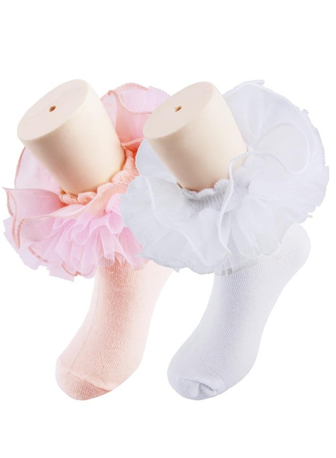 PrinceSasa Birthday Party Vintage Ankle Lace Socks Baby Ruffles Tutu Girls Dress Socks(Pack of 2),3WPT2F1,size 7-8 Years(8Y) - Image 1
