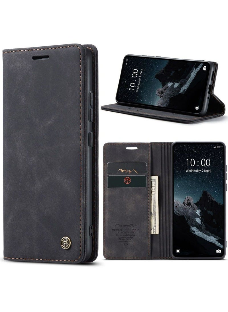 TEAM LUXURY - Phone Case Compatible with Xiaomi Redmi 12C/Xiaomi Redmi 11A with Card Holder High-end Retro Wallet Leather Shockproof Protective - Image 1